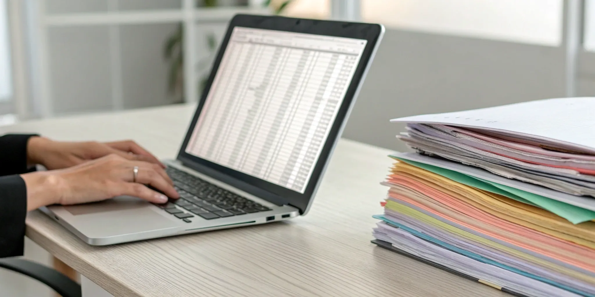 Meeting ASC 606 audit requirements for SaaS with organized contracts and spreadsheets.