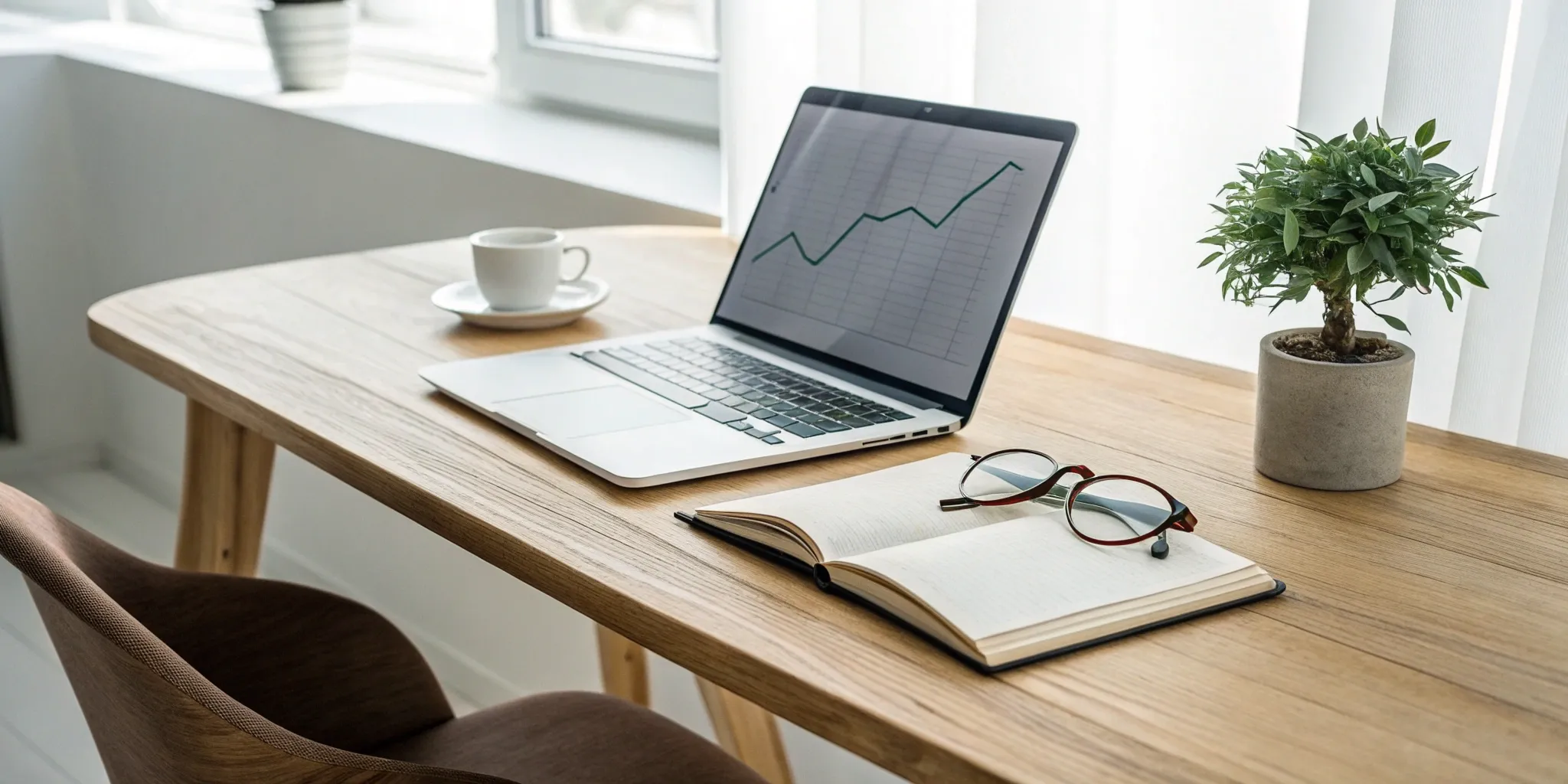 Laptop with financial graphs used for a small business audit to assess its value.