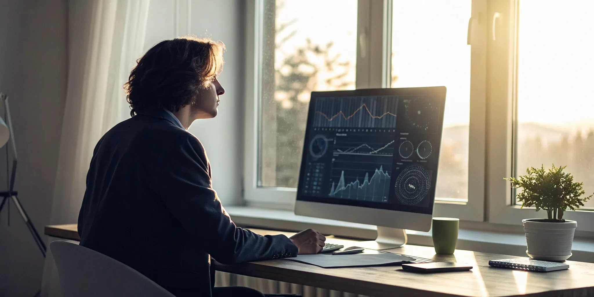 A person reviewing financial charts to determine when to audit a company.