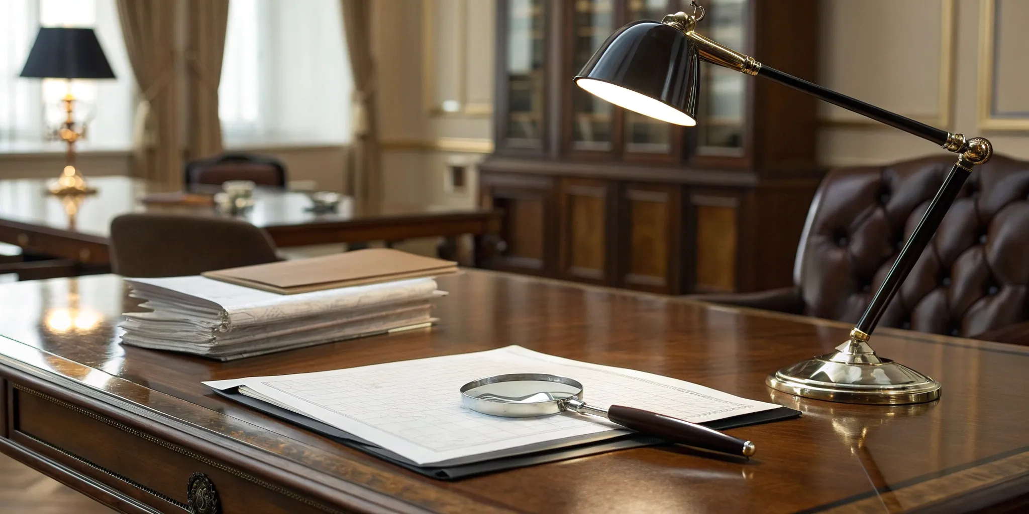 A magnifying glass over the PCAOB audit approach manual during a public company audit.