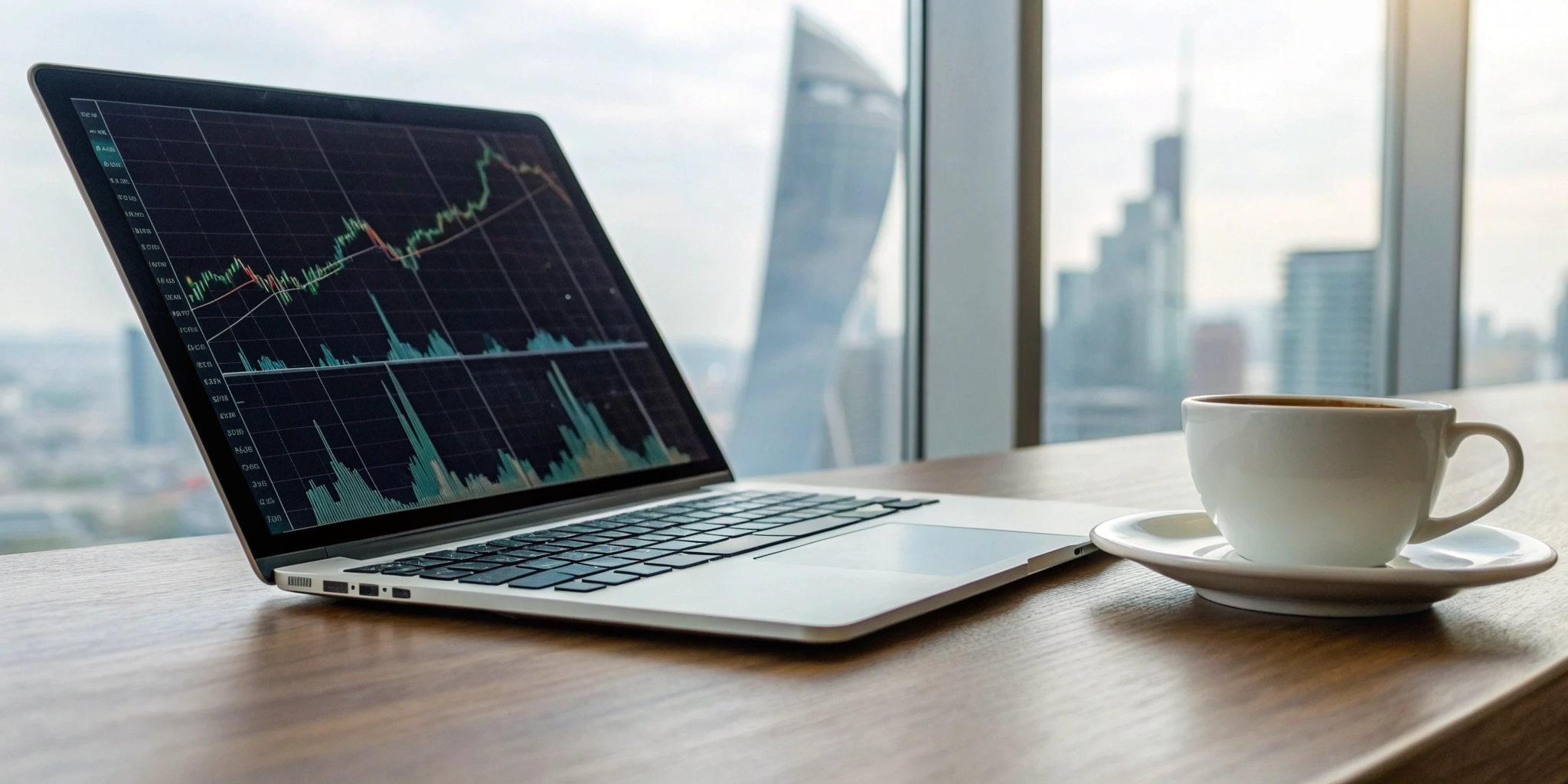 A laptop displaying data for choosing financial audit services for a software company.