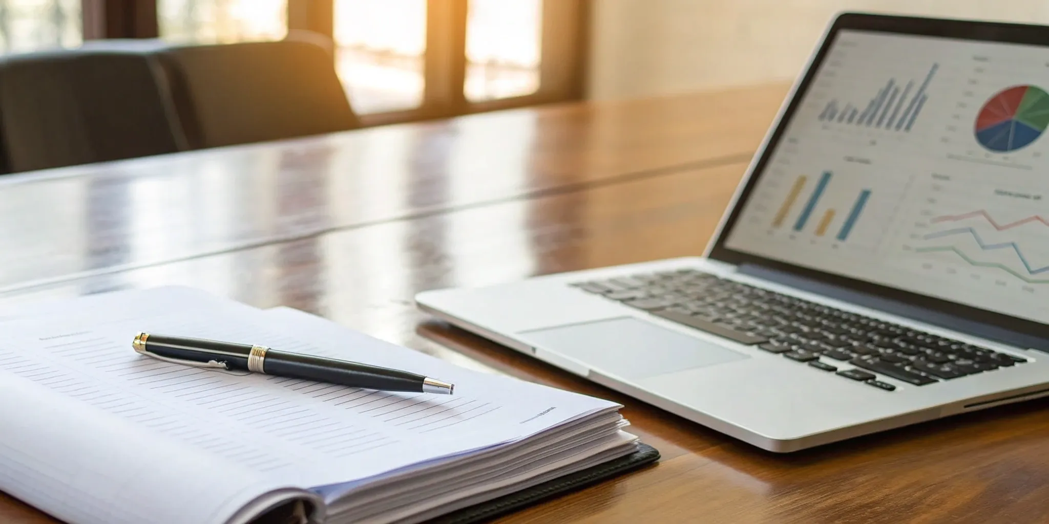 Laptop and paperwork used for a PCAOB audit to meet compliance requirements.