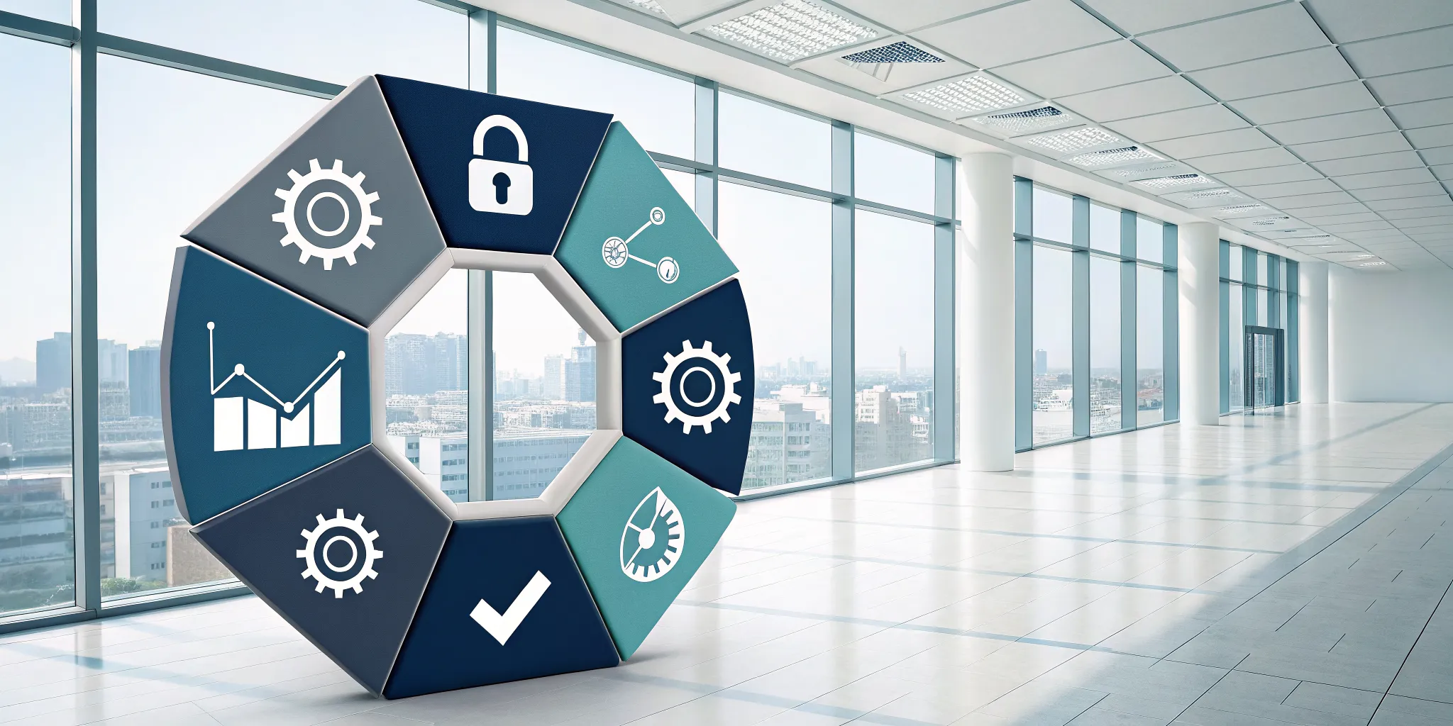 Icons for essential internal audit types, including financial, compliance, operational, and IT audits.