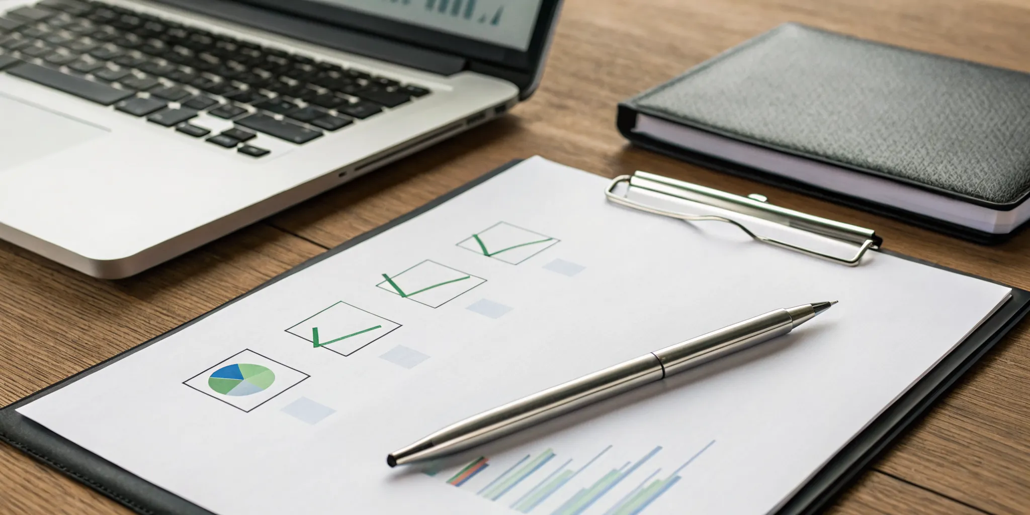 An internal control questionnaire example used in auditing, with a checklist and pen on a desk.