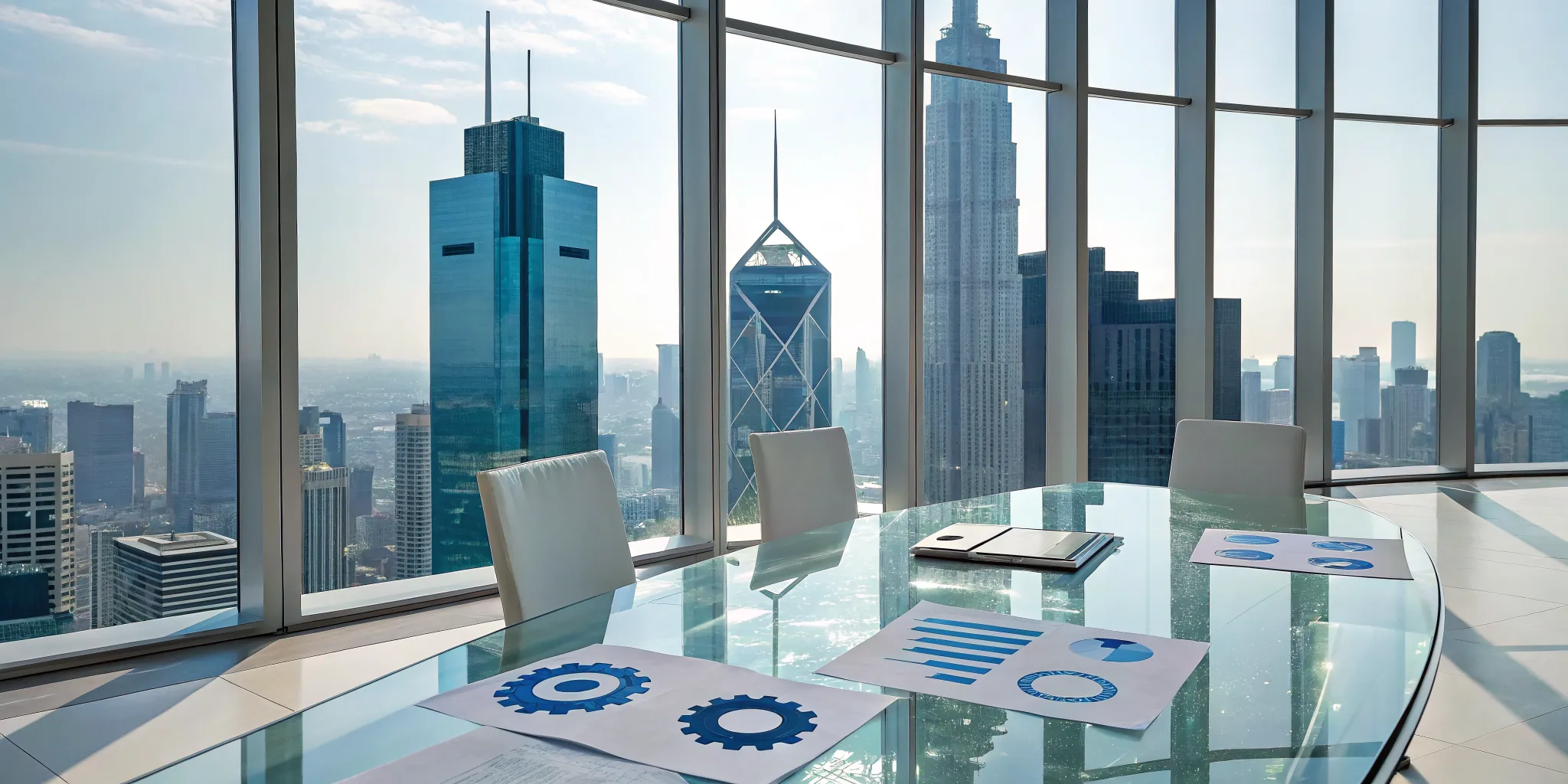 Corporate tax planning strategies for a company laid out on a modern office desk.