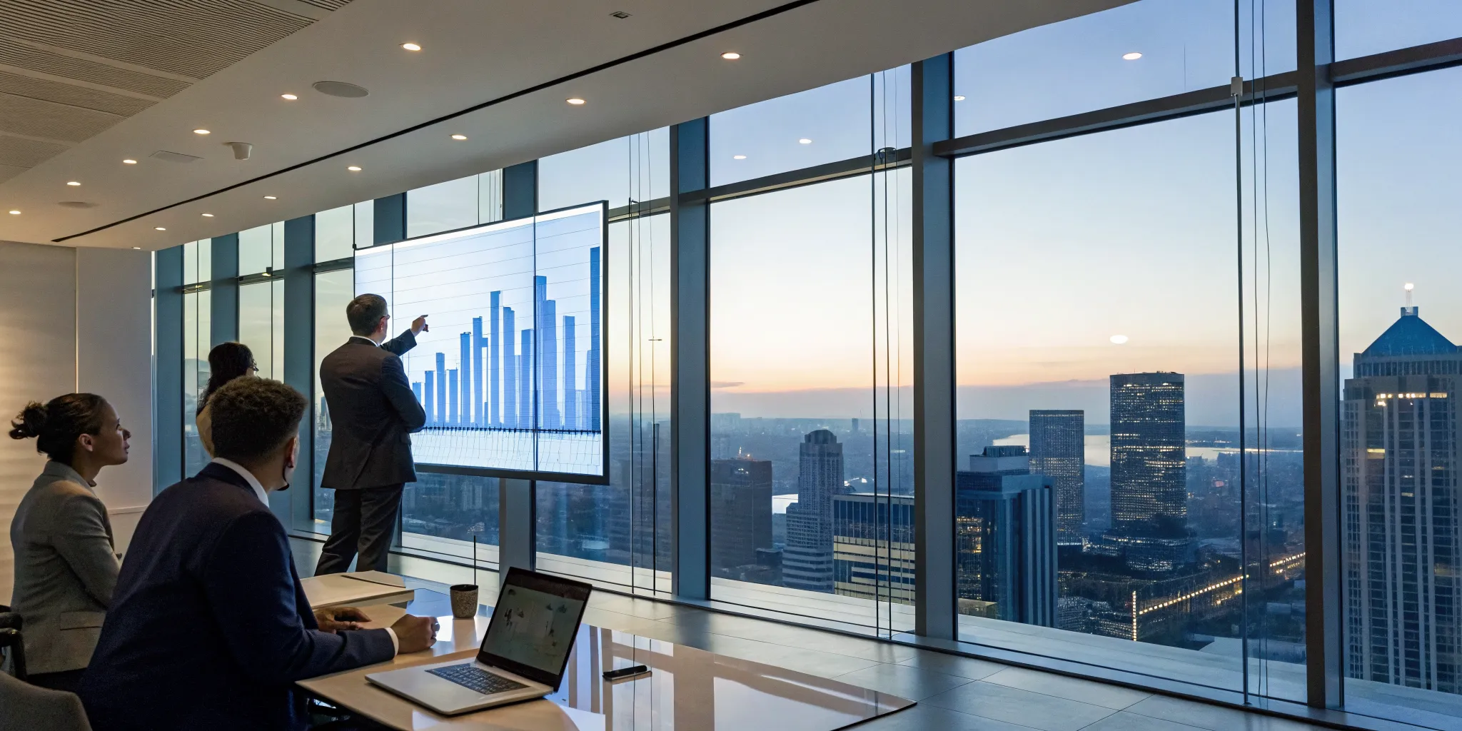 Professionals conducting an audit of public company financial statements.