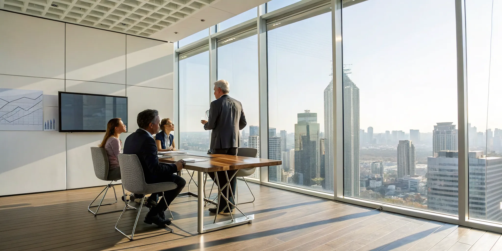 Business team in a meeting to hire the right internal control consultant.