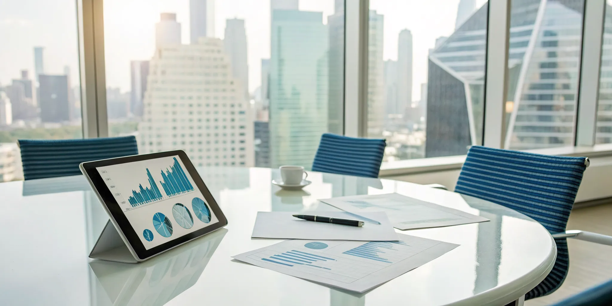 A tablet showing franchise accounting sample problems and solutions.