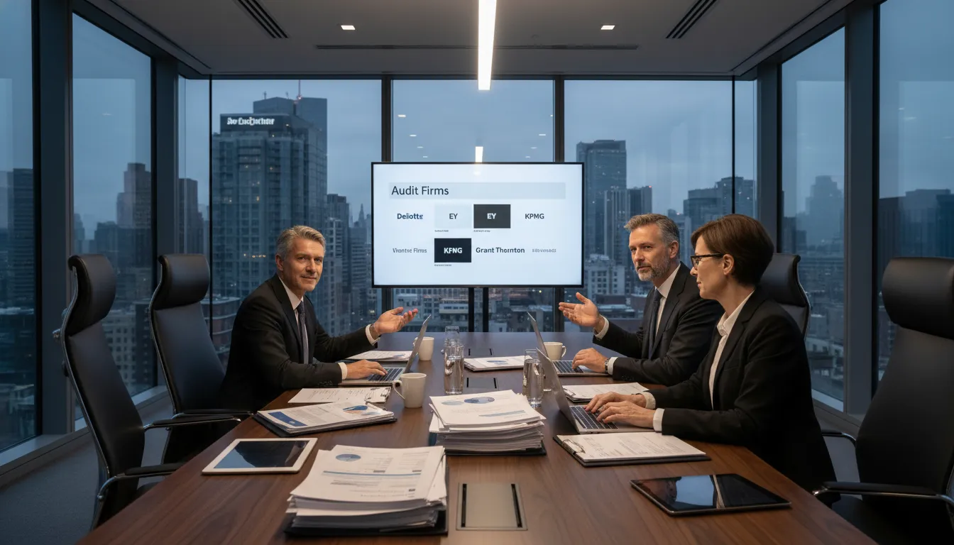 CFO comparing Big 4 vs mid market audit firm options