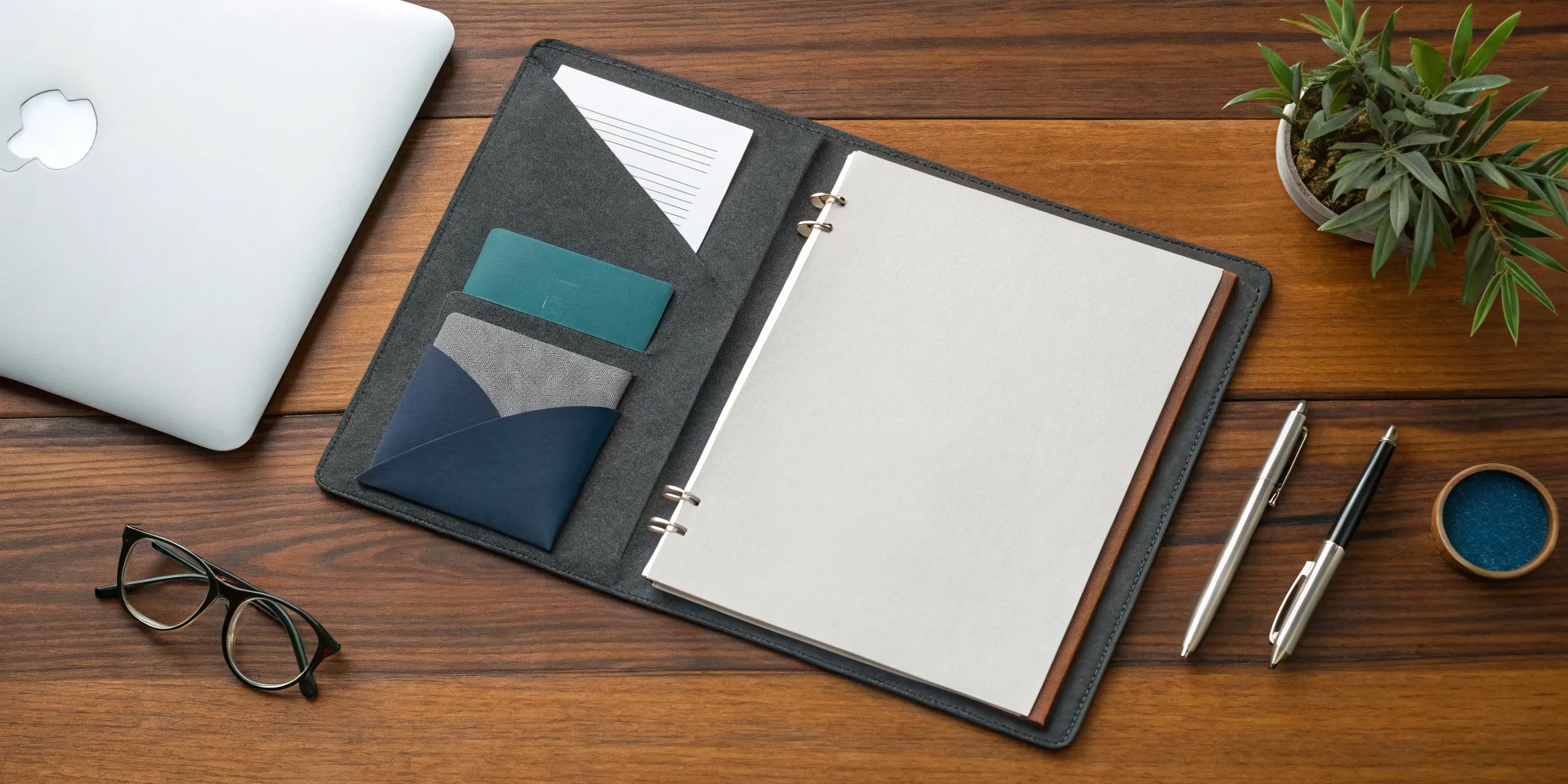 Organizing documents with a laptop to respond to an IRS compliance check letter.