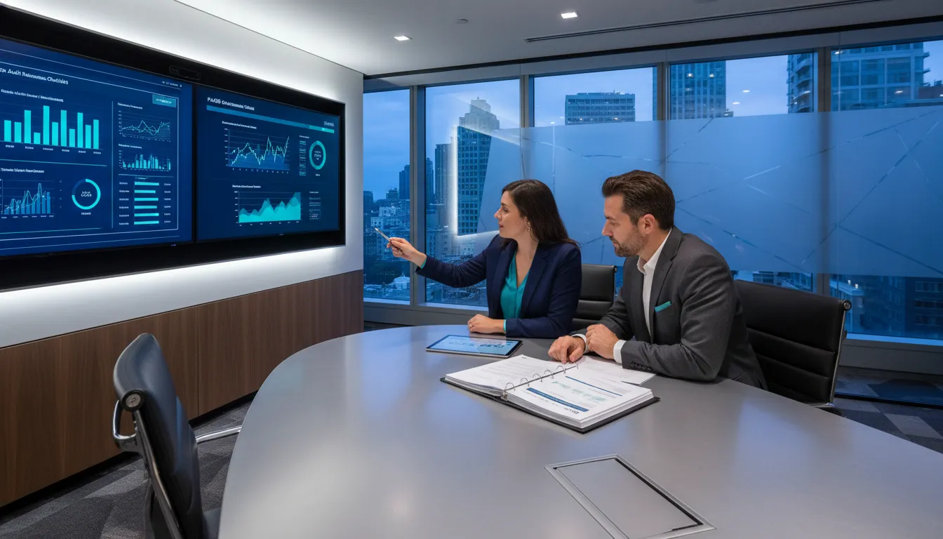 Startup CFO reviewing PCAOB audit firm readiness documents